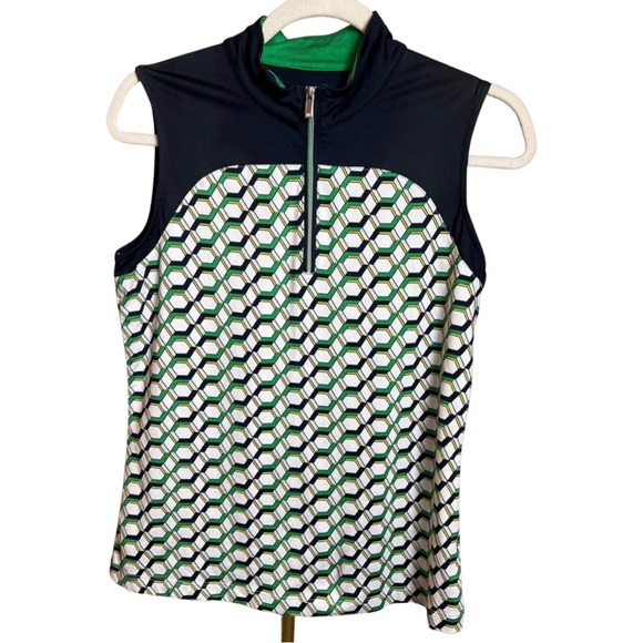 Tail Sleeveless Mock Neck 1/2 Zip Top Sz. M